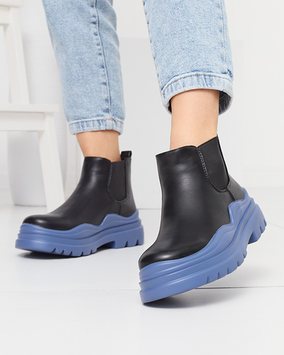 Čierne dámske čižmy na fialovej podrážke Beja - Obuv