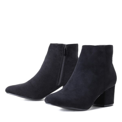 Czarne botki na wyższym słupku Lyanna- Obuwie