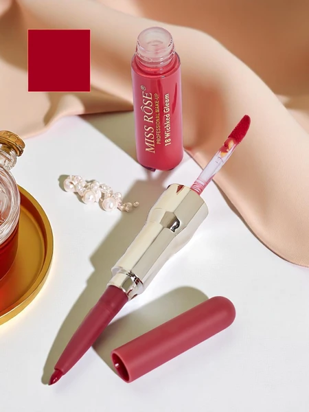 Tekutý rúž a ceruzka na pery 2-v-1 Russian Red