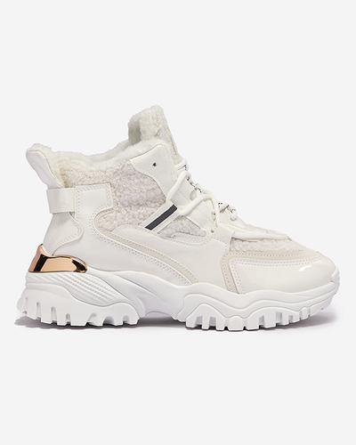 Biela dámska športová obuv s kožušinou Sagglo- Obuv