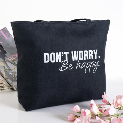 Čierna taška s potlačou - Kabelky