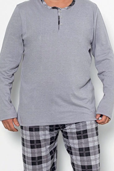 Royalfashion Pánske kárované bavlnené pyžamá PLUS SIZE