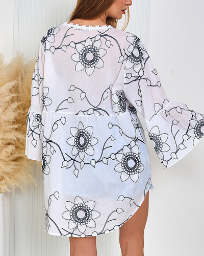 Royalfashion Dámska oversize košeľa s výšivkou