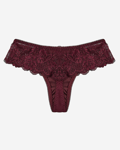 Royalfashion Bordové čipkované nohavičky