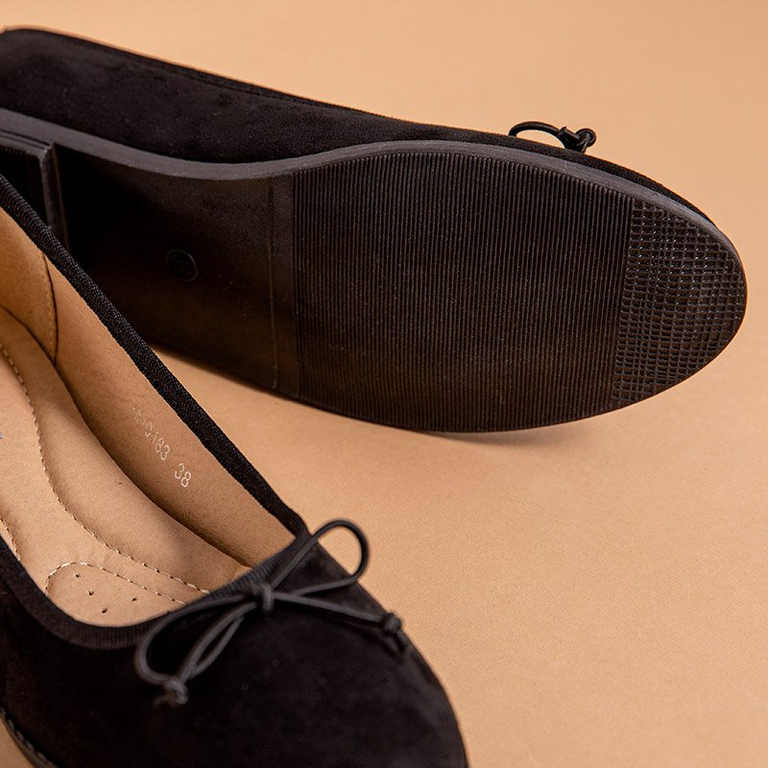 Čierne dámske baleríny s mašľou Doritel - Obuv