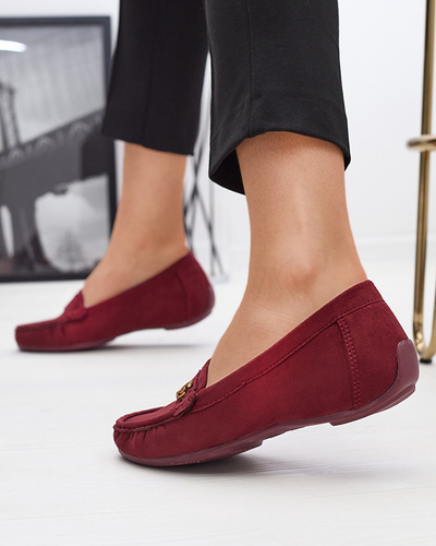 Gaštanové dámske mokasíny na nízkom obtiahnutom kline Lemira - Obuv