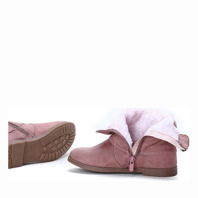 Dziewczęce różowe botki z kokardką Kassie - Obuwie