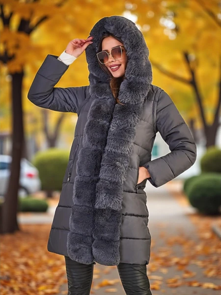 Royalfashion Dámska bunda s odopínateľnými rukávmi