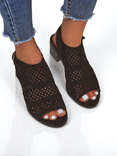 Royalfashion Ženski sandali z nizko peto z zračnim vzorcem Elira