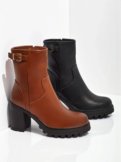 Ženski gležnjarji iz eko usnja s peto Sylvarra