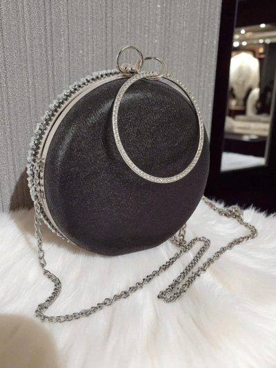 Royalfashion Ženska večerna torbica s cirkoni Elira Noir