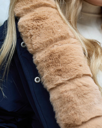 Dámska tmavomodrá zimná bunda PLUS SIZE - Oblečenie