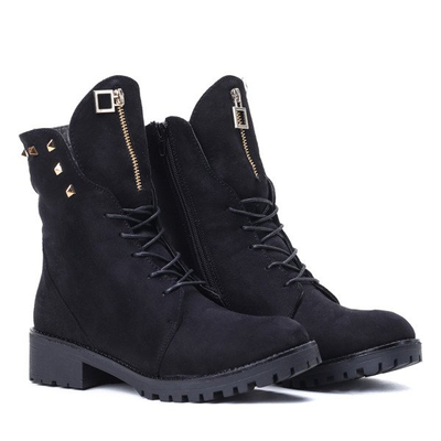 Czarne workery z ćwiekami Joan- Obuwie