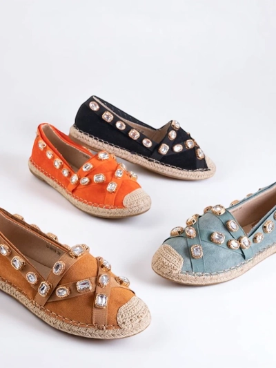 Čierne dámske espadrilky s kryštálmi Wamba - Obuv