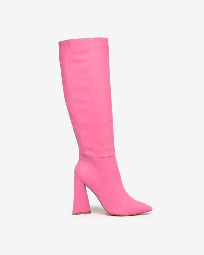Royalfashion Fuchsia dámske čižmy na trojitom podpätku Lebrabi