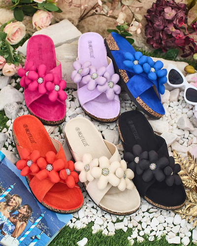 Royalfashion Dámske žabky Polidda Flower Strap