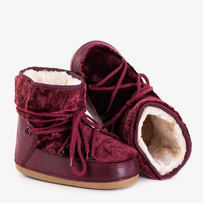 Dámske gaštanové snehule Fina - Obuv