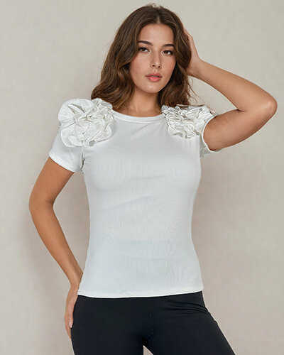 Royalfashion Vypasovaná dámska rebrovaná blúzka