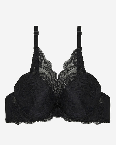 Dámska push-up podprsenka s čiernou čipkou - Spodná bielizeň