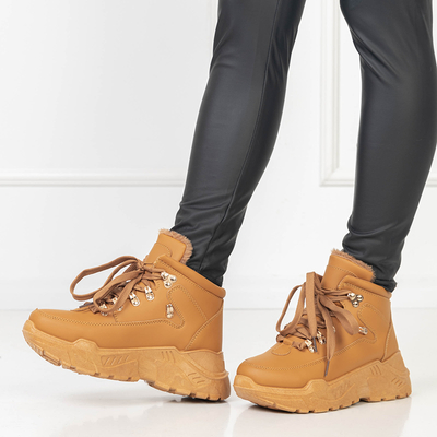 OUTLET Snehové topánky z ekokože Camel Rueq- Obuv