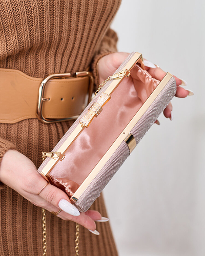 Royalfashion Ružovo-zlatá dámska spojková taška