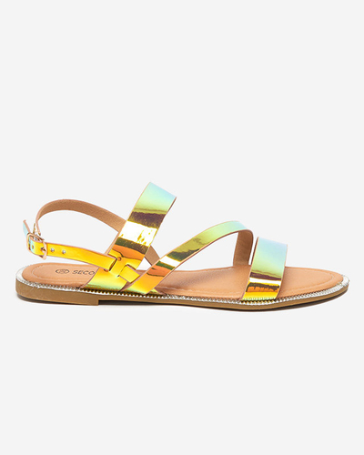 Zlaté dámske holografické sandále Ajazz- Footwear