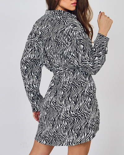 Royalfashion dámske mini šaty so vzorom a'la zebra