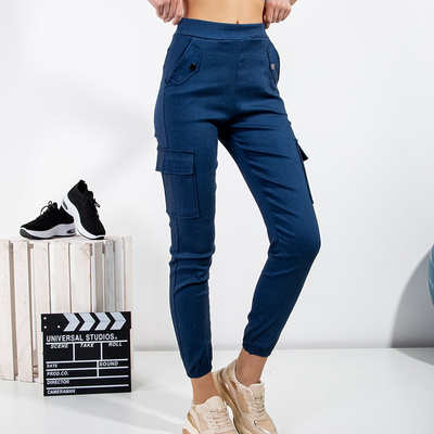 Dámske námornícke modré nákladné nohavice - Oblečenie