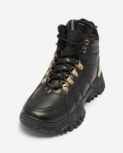 OUTLET Čierne snehové čižmy z ekokože Vetorr- Obuv