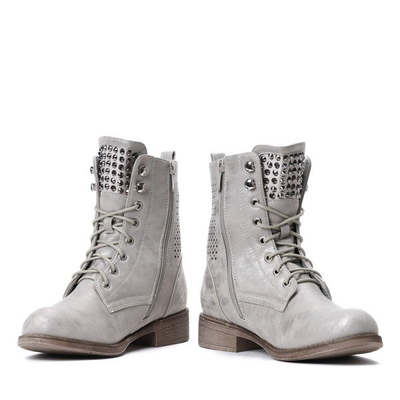 Złote, ażurowe workery Regine - Obuwie