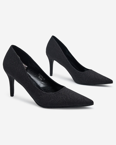 Čierne ihlové topánky zdobené trblietkami Jenyyy