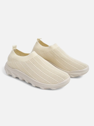 Ženski slip-on čevlji Arete Bež, zračne superge iz tkanine
