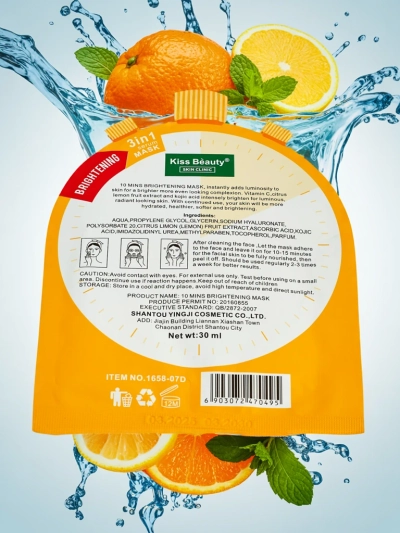 Maska za obraz v lističih z vitaminom C - Posvetlitvena