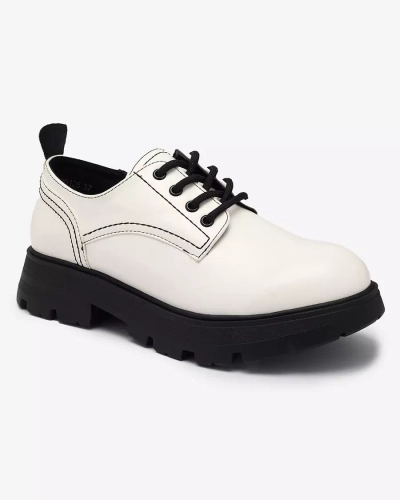 Biele dámske poltopánky Goldars - Obuv