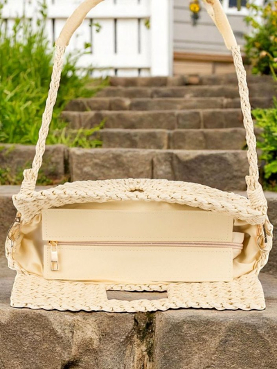 Royalfashion Malá dámska slamená kabelka Mini Moon Straw