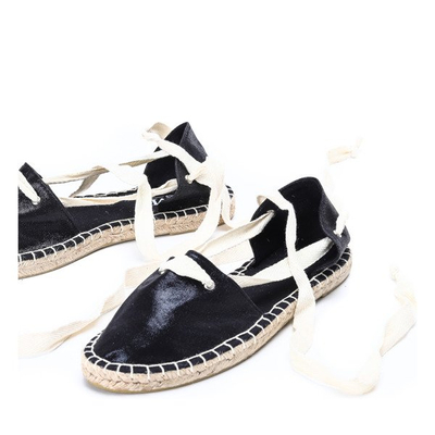 Čierne espadrilky s ozdobnou väzbou Clarissa - Obuv