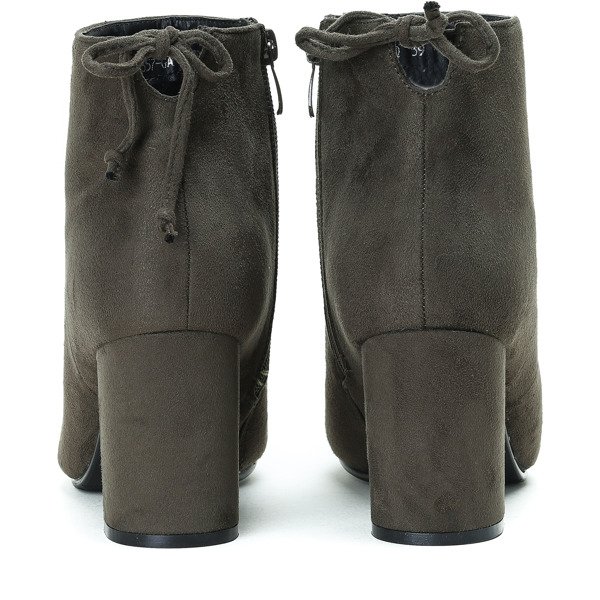 Zielone botki na słupku Only One - Obuwie