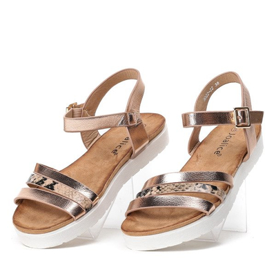 Sandały na grubej podeszwie w kolorze różowego złota Martita - Obuwie