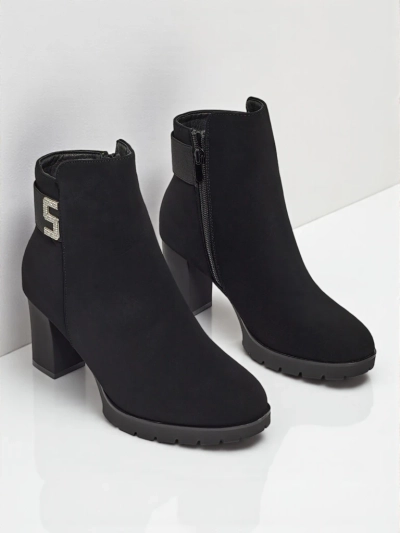 Ženski gležnarji iz eko usnja s peto Mireliq