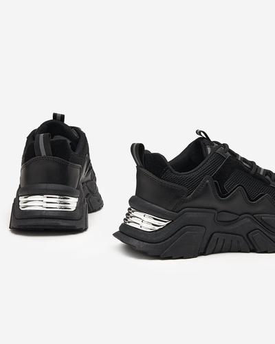 OUTLET Čierne dámske športové topánky tenisky so sieťovinou Dewinso - Obuv