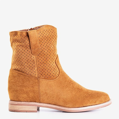 Hnedé kovbojské topánky na zakrivenom klíne Taize - Obuv