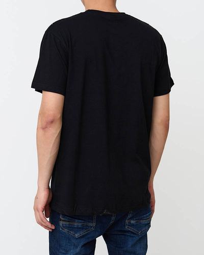 Pánske čierne tričko s potlačou - Oblečenie