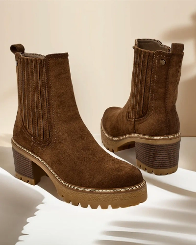 Dámske členkové topánky Royalfashion Eco-suede na pilier Segiag