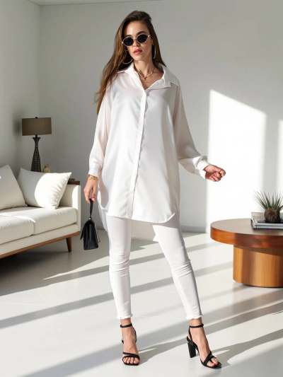 Royalfashion Dlhá oversized košeľa pre ženy