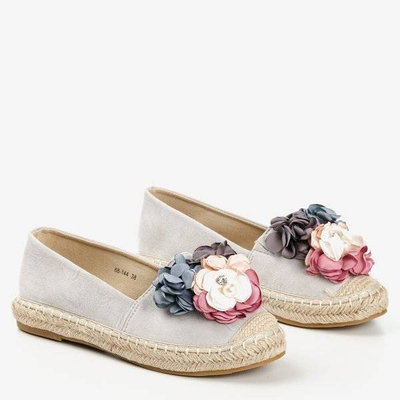 Šedé espadrily s květinami Fandi - Obuv 1