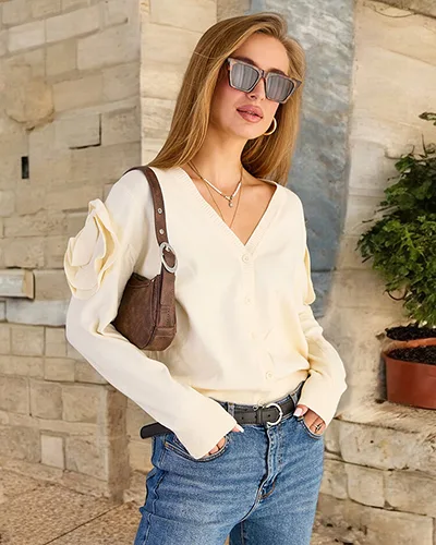 Royalfashion Dámsky sveter bez gombíkov