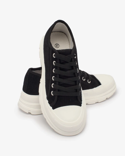 Royalfashion Čierne dámske tenisky na platforme Spollero