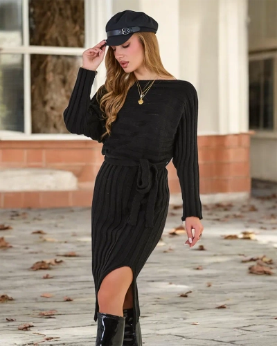 Royalfashion Dámske svetrové šaty
