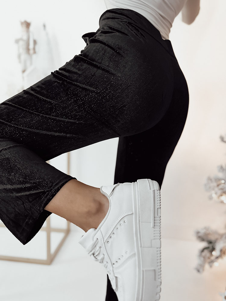 Royalfashion Tmavohnedé manšestrové nohavice pre ženy