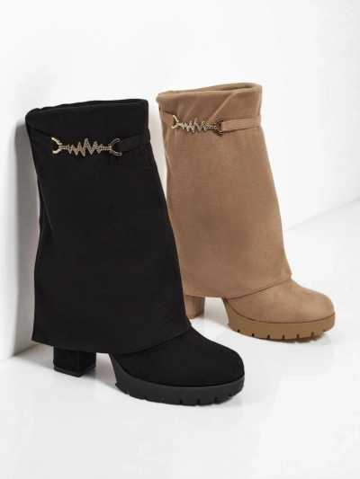 Gležnarji Luna Črni Elegantni za Hladne Dni